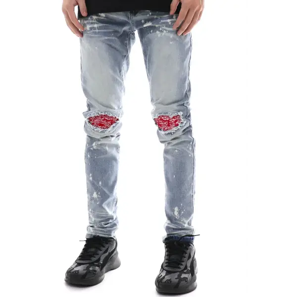 Waimea Knee Ripped Bandana Denim - ECtrendsetters