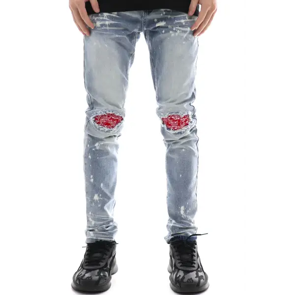 Waimea Knee Ripped Bandana Denim - ECtrendsetters