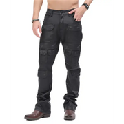 Waimea leather multi cargo stacked denim - DENIM