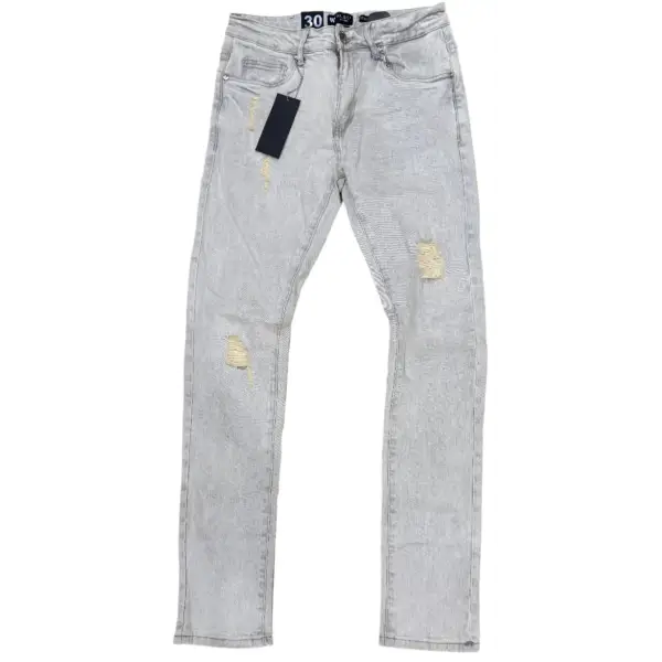 Waimea light distress beige wash denim - DENIM