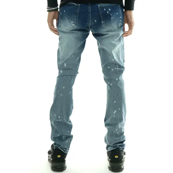 Waimea Light Paint Splatter Ripped Denim - City Swag USA 