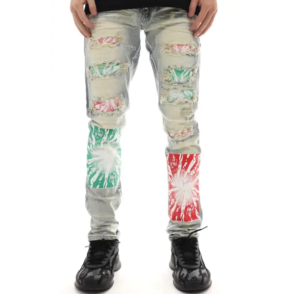 Waimea Multi Color Patched Denim - ECtrendsetters