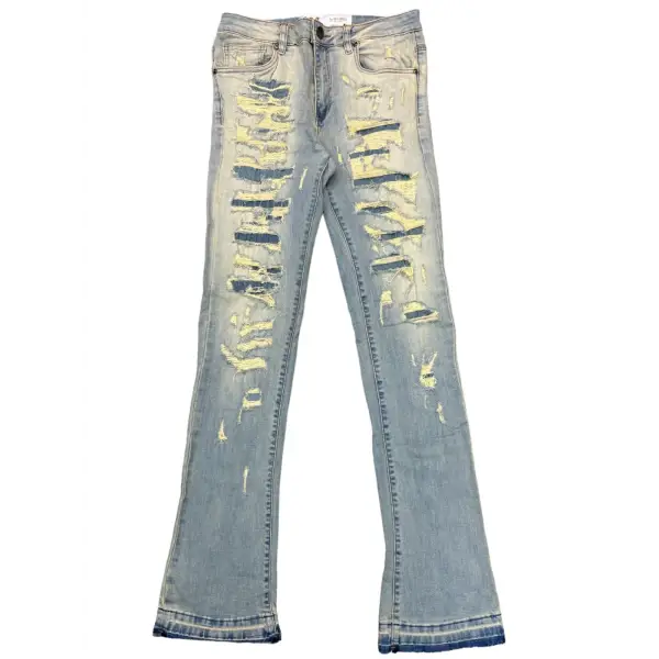 Waimea ripped backing stacked denim - DENIM