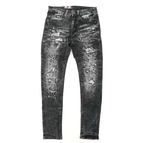 Waimea ripped white stitch denim - 32W/32L / BLK.FADE - DENIM