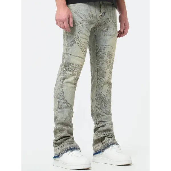 Waimea skeleton rhinestone stacked denim - DENIM