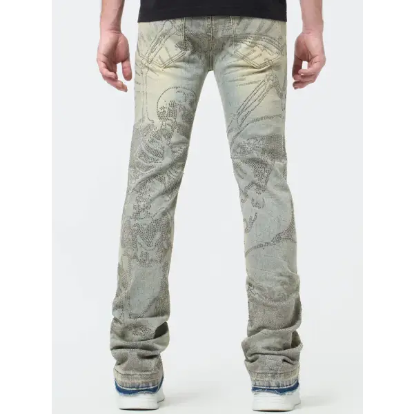 Waimea skeleton rhinestone stacked denim - DENIM