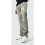 Waimea skeleton rhinestone stacked denim - DENIM