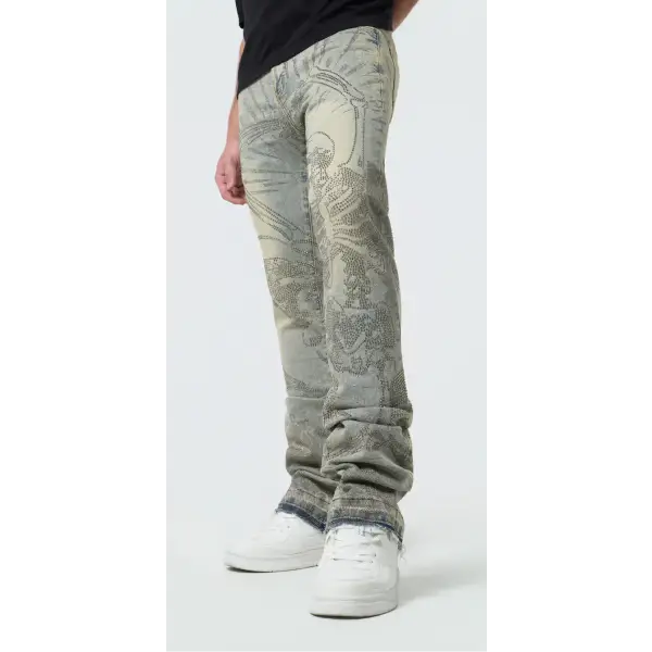 Waimea skeleton rhinestone stacked denim - DENIM