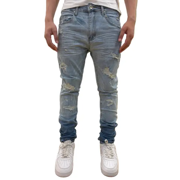 Waimea skinny fit lightly crackle distressed denim - 30W/32L / ICE-BLUE - DENIM