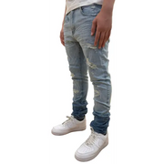 Waimea skinny fit lightly crackle distressed denim - DENIM