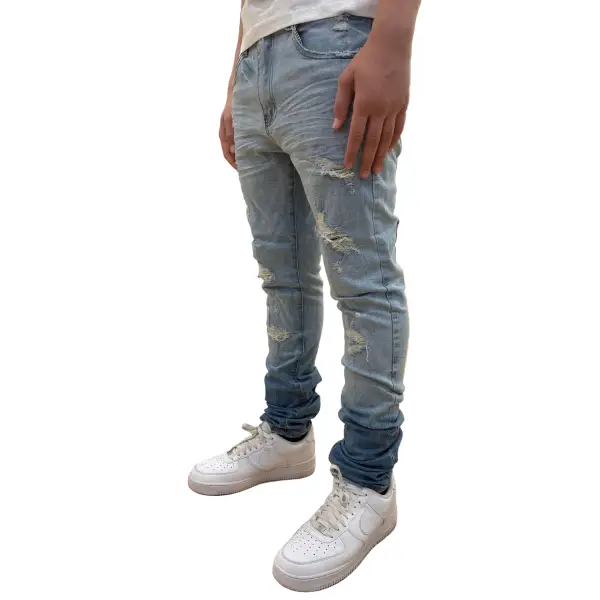 Waimea skinny fit lightly crackle distressed denim - DENIM