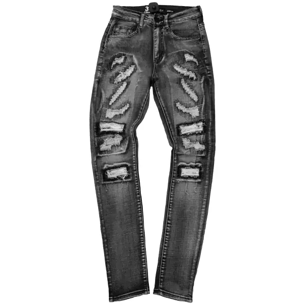 Waimea slant ripped denim - DENIM