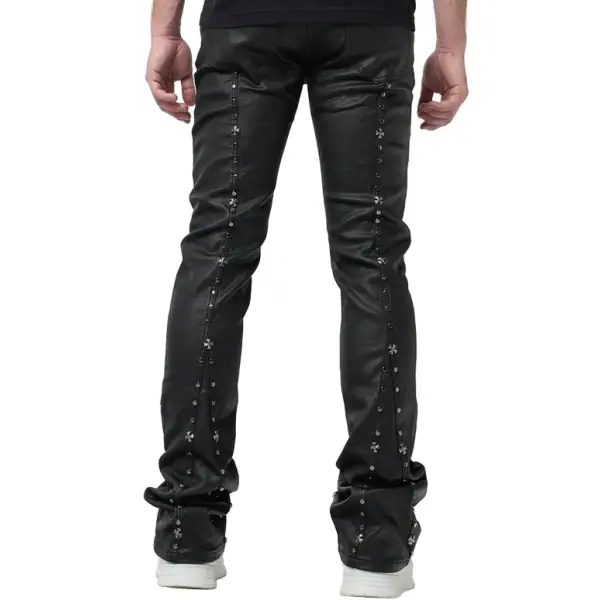 Waimea stacked wax coated pendant studded denim - DENIM