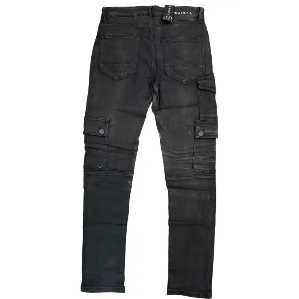 Waimea waxed cargo denim - DENIM