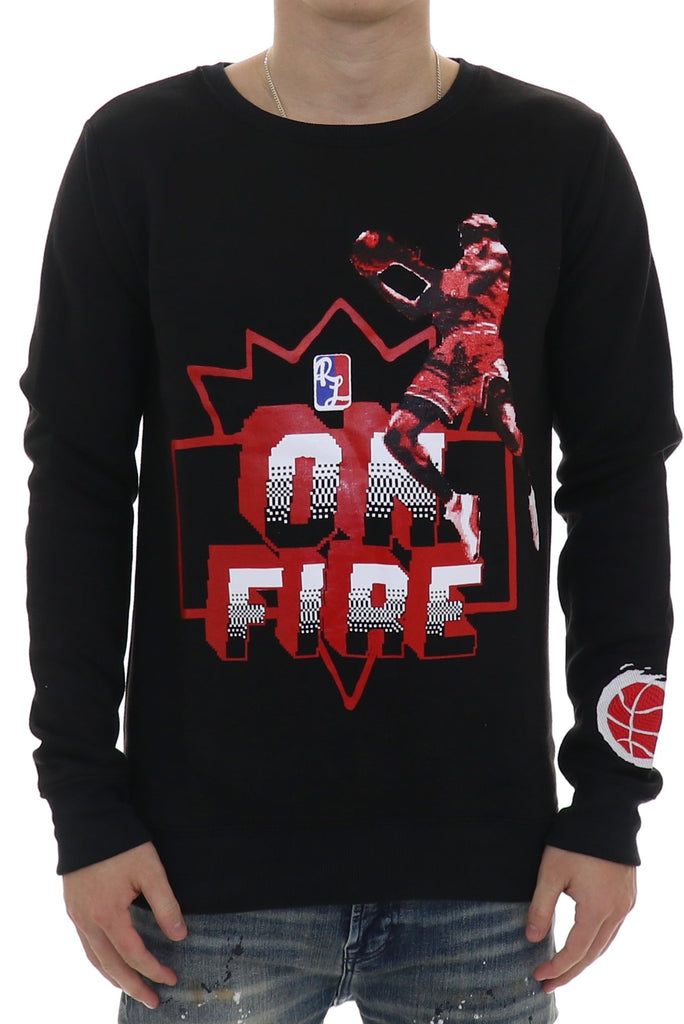 Retro Label 4's Thunder On Fire Crewneck - ECtrendsetters