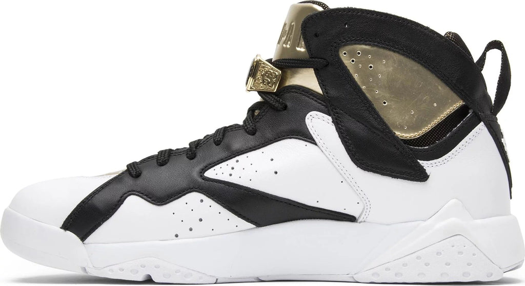 Air Jordan 7 Retro C&C "Champagne" Wht/Metallic Gld-Blk Lthr Basketball shoe - City Swag USA 