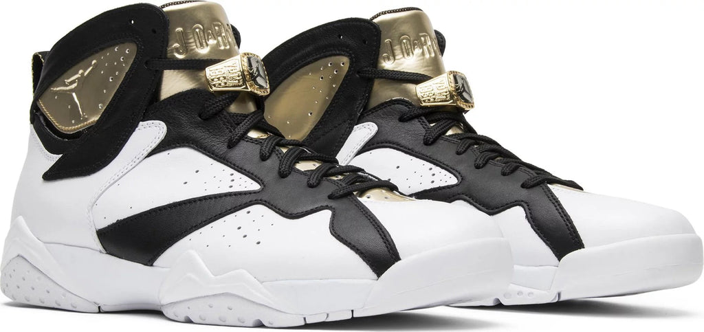 Air Jordan 7 Retro C&C "Champagne" Wht/Metallic Gld-Blk Lthr Basketball shoe - City Swag USA 