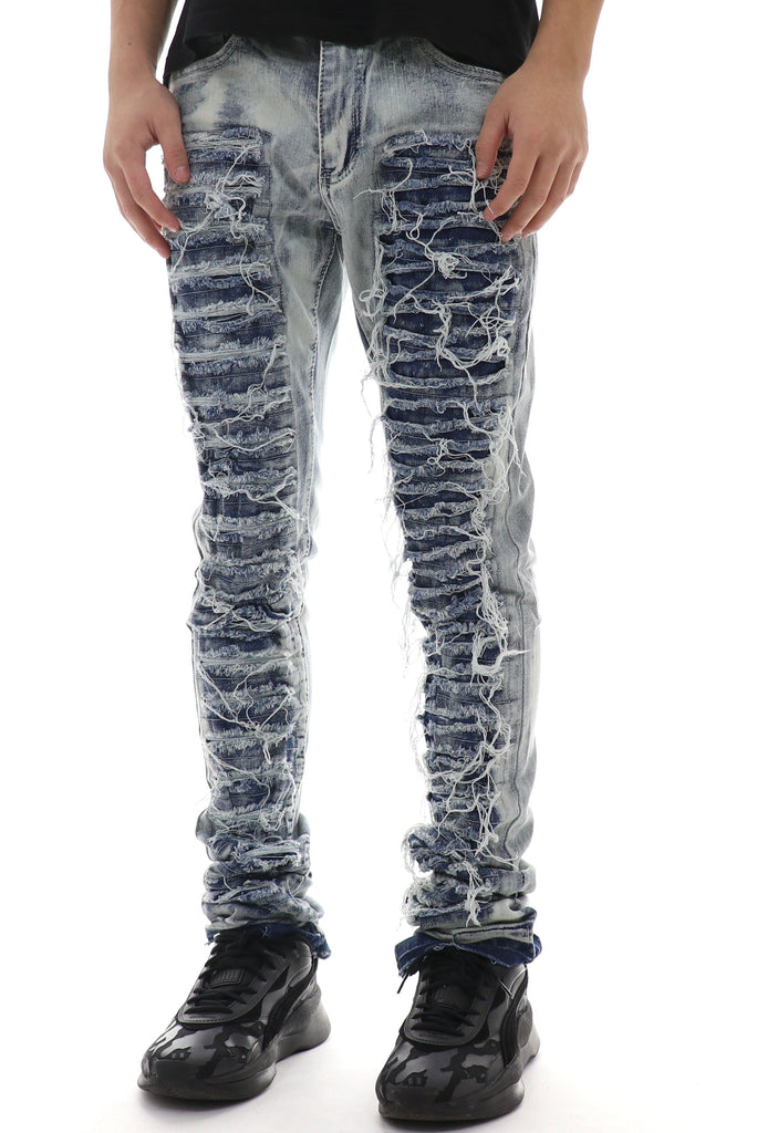 Waimea Ripped Destroyed Stacked Denim - ECtrendsetters