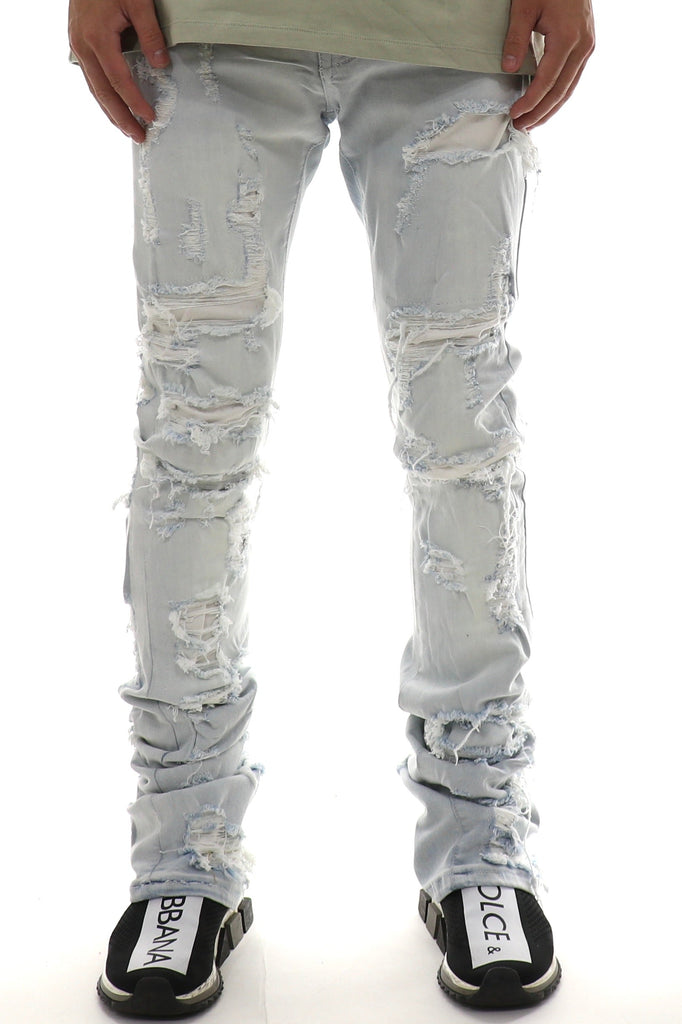Focus Heavy Distressed Stacked Denim - ECtrendsetters